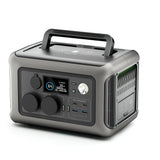 Portable power station with digital display, multiple charging ports, and a carry handle