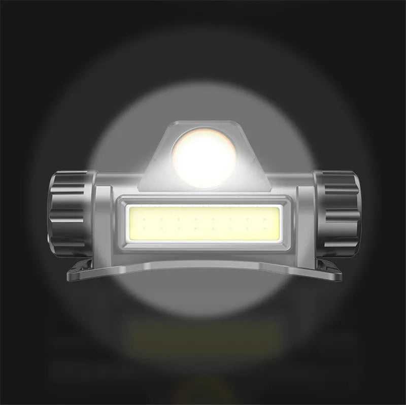LED headlamp with bright front light and adjustable beam for outdoor adventure